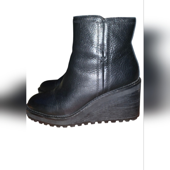 Black Genuine Leather Ankle Boots - Picture 3 of 8